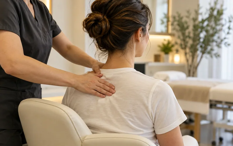 Atendimento ilustrativo de massagem e relaxamento